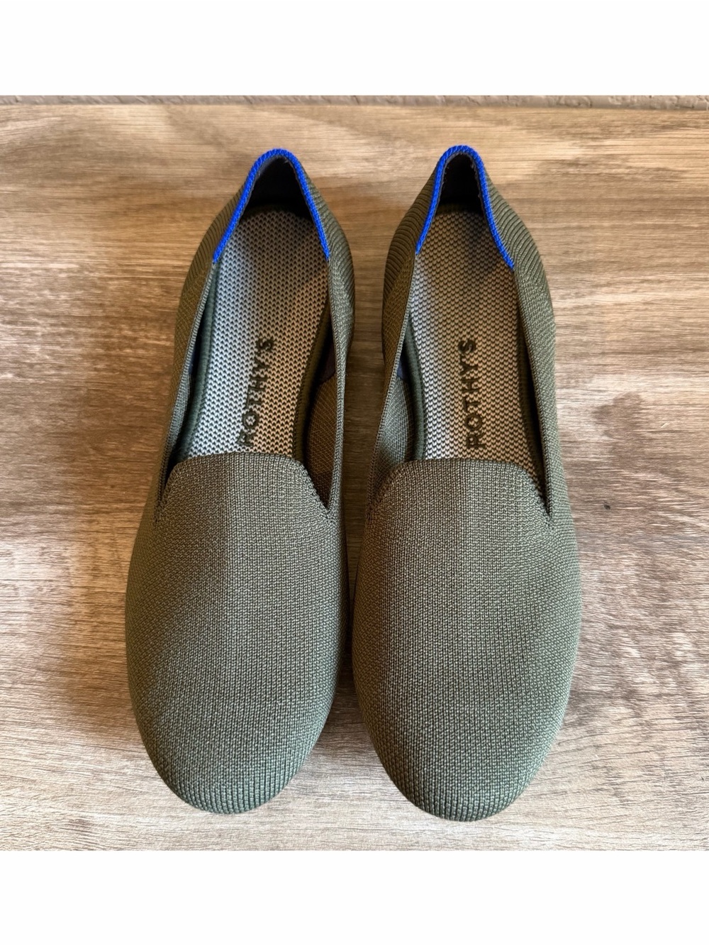 Rothy's The Loafer slip-on flats Olive Green Womens Size 6